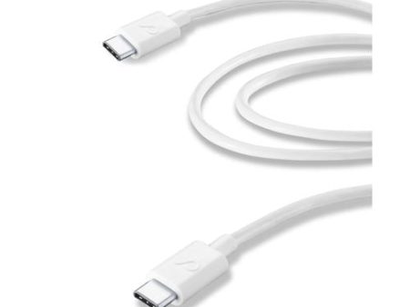 Cabo de Dados Cellularline USB Tipo-C USB Tipo-C 2m Branco For Sale