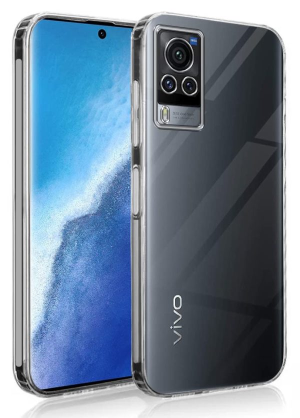 For Vivo X60 Pro Back Cover Case (Silicone Crystal Clear | Pure Camera Protection | Soft and Flexible for Charger and Headphone sockets | Shockproof Bumpers) For Sale