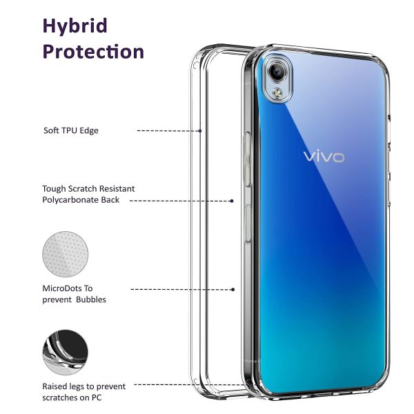 For Vivo Y1s Back Cover Case (Silicone Crystal Clear | Pure Camera Protection | Soft and Flexible for Charger and Headphone sockets | Shockproof Bumpers) Online now