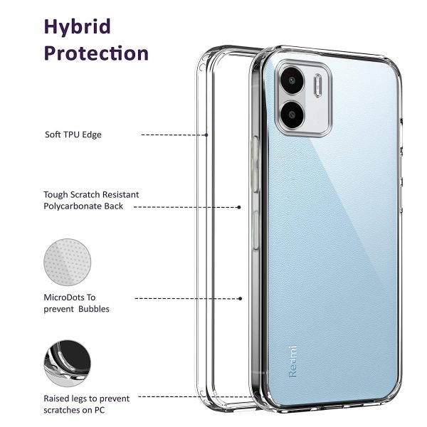 For Xiaomi Redmi A1 2022  Back Cover Case (Silicone Crystal Clear | Pure Camera Protection | Soft and Flexible for Charger and Headphone sockets | Shockproof Bumpers) Hot on Sale