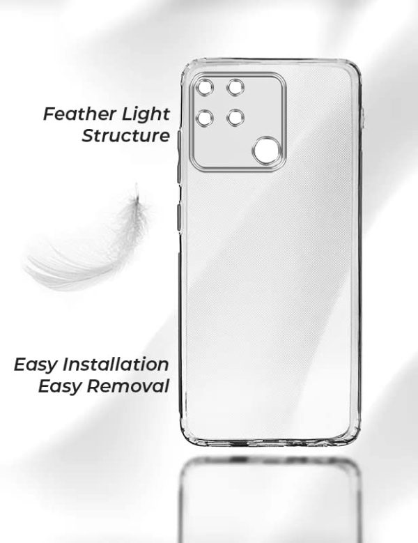 For Realme Narzo 50A Back Cover Case(Silicone Crystal Clear | Pure Camera Protection | Soft and Flexible for Charger and Headphone sockets | Shockproof Bumpers) on Sale