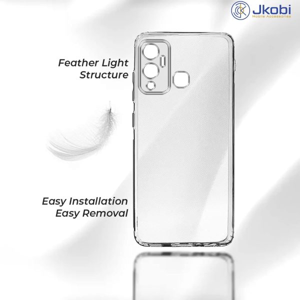 For Infinix Hot 12 Play Back Cover Case (Silicone Crystal Clear | Pure Camera Protection | Soft and Flexible for Charger and Headphone sockets | Shockproof Bumpers) Online Sale