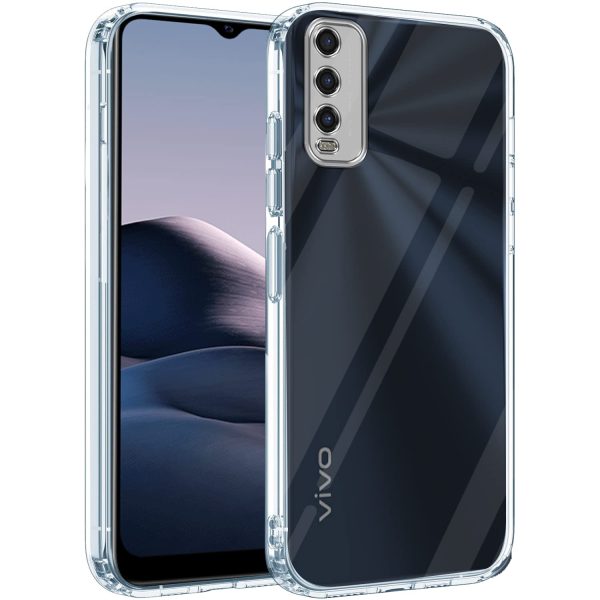 For Vivo Y20 | Y20i Back Cover Case (Silicone Crystal Clear | Pure Camera Protection | Soft and Flexible for Charger and Headphone sockets | Shockproof Bumpers) on Sale