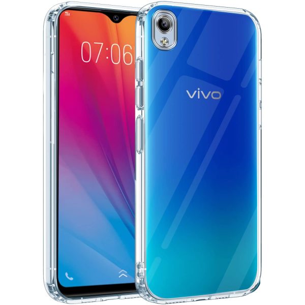 For Vivo Y1s Back Cover Case (Silicone Crystal Clear | Pure Camera Protection | Soft and Flexible for Charger and Headphone sockets | Shockproof Bumpers) Online now