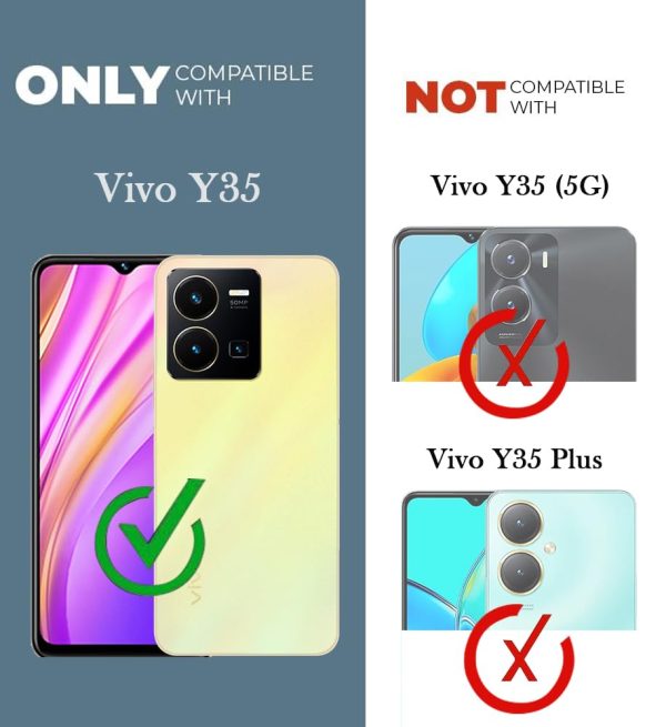 For Vivo Y35 Back Cover Case (Silicone Crystal Clear | Pure Camera Protection | Soft and Flexible for Charger and Headphone sockets | Shockproof Bumpers) Sale