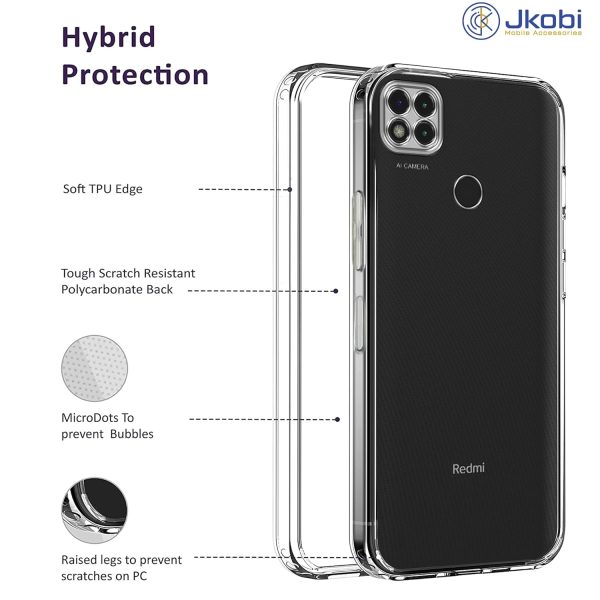 For Redmi 9C Back Cover (Silicone Clear Shockproof Case with Camera Protection | Soft and Flexible) Cheap